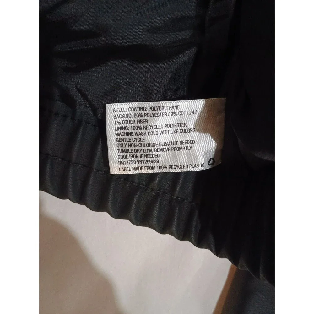 Wild Fable Black Faux Leather Moto Jacket Asymmetrical Zip XS - Picture 3 of 6